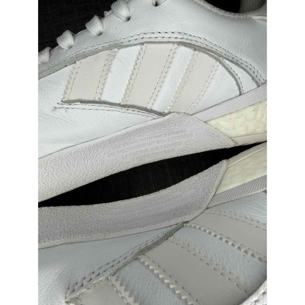 Adidas 3MC Boost Skate Shoes Mens 8.5 Triple White Leather Low Sneakers FV5951 - Picture 4 of 10